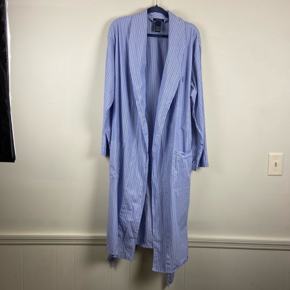 Polo Ralph Lauren men's small medium  blue stripe robe